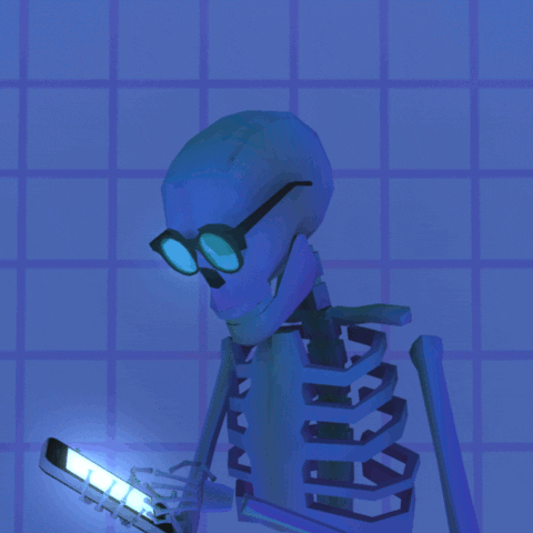 Skeleton Swiping Phone Swiper No Swiping GIF