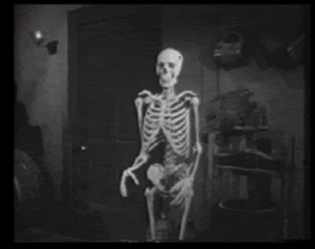 Skeleton Waiting & Dancing GIF
