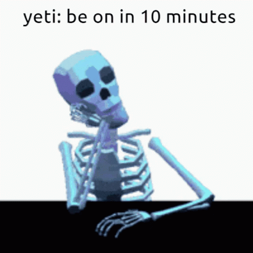 Skeleton Waiting For 10 Minutes GIF