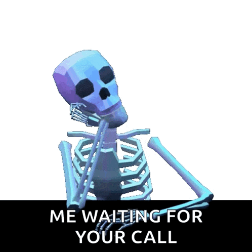 Skeleton Waiting For Your Call GIF