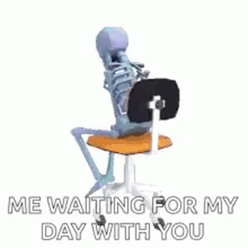Skeleton Waiting in Office Chair With You