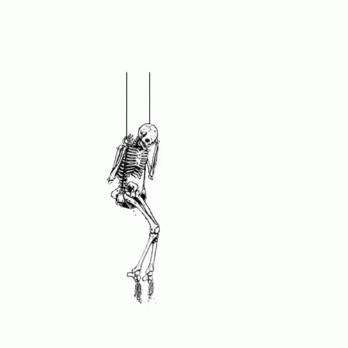 Skeleton Waiting On The Swing GIF