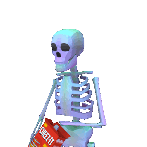 Skeleton Waiting While Eating Chips GIF