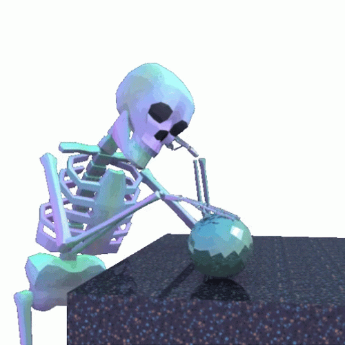 Skeleton Waiting While Playing His Ball GIF
