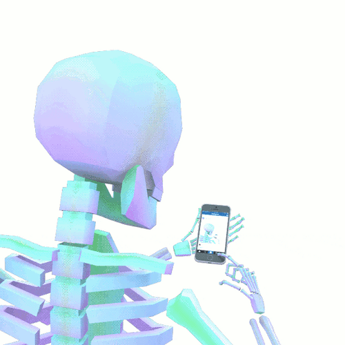 Skeleton Waiting While Scrolling GIF