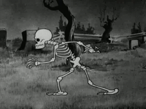 Skeleton Walking Backwards Dark Aesthetic GIF