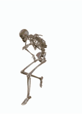 Skeleton Walking Looking at Camera