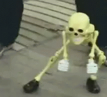 Skeleton Warming Up Before Running GIF