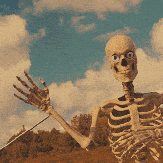 Skeleton Waving with Golf Club