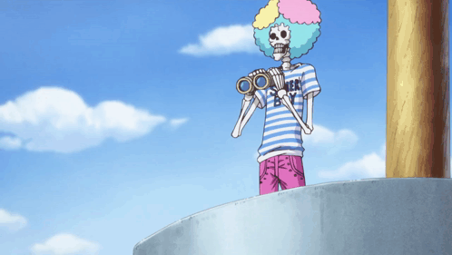 Skeleton Wearing Brook Striped Shirt
