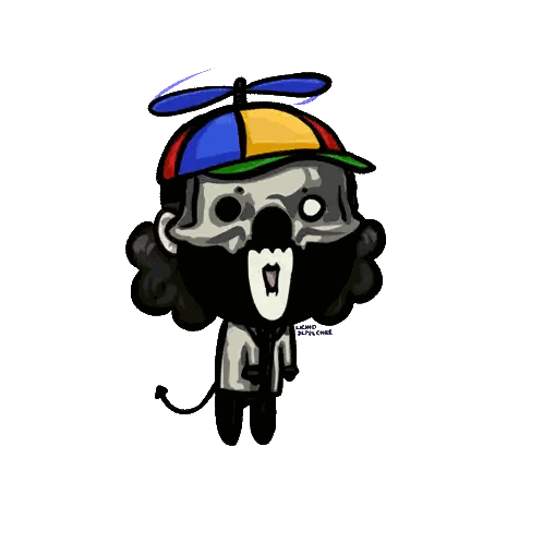 Skeleton Wearing Propeller Hat