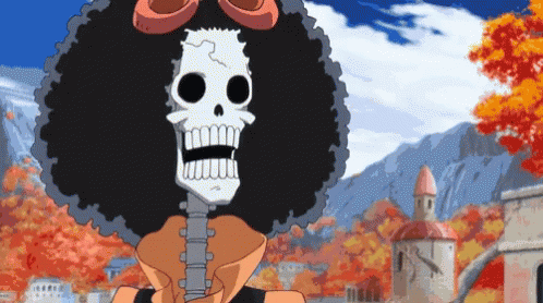 Skeleton with Afro and Skull Face