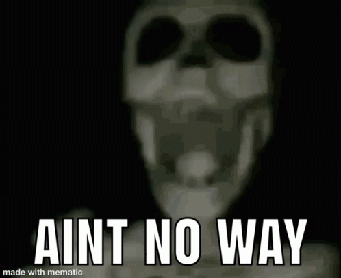 Skeleton with Ain t No Way Text