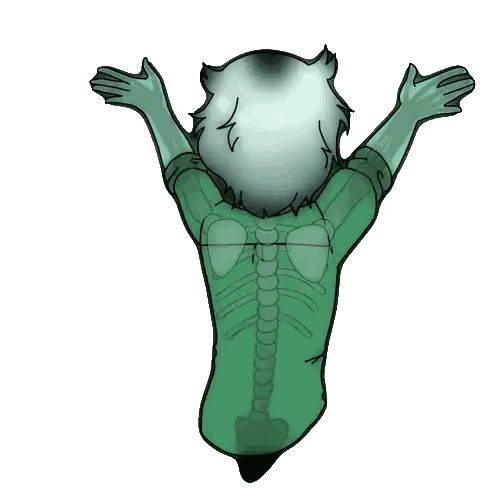 Skeleton With Green Shirt Tie