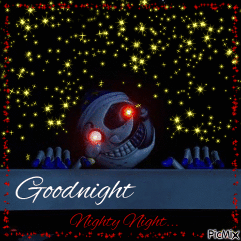 Skeleton with Red Eyes Goodnight Night