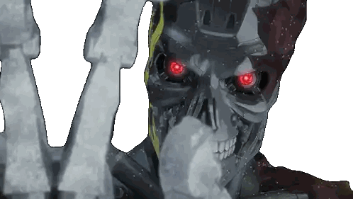 Skeleton with Red Eyes Pointing at 6