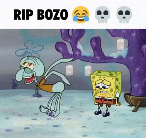 Skeleton With RIP Bozo GIF