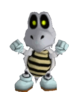 Skeleton With Yellow Eye And Striped Shirt