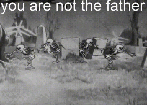 Skeletons Dancing In Cemetery Saying You Are Not The Father GIF