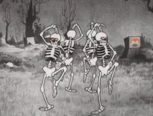 Skeletons Dancing in Field