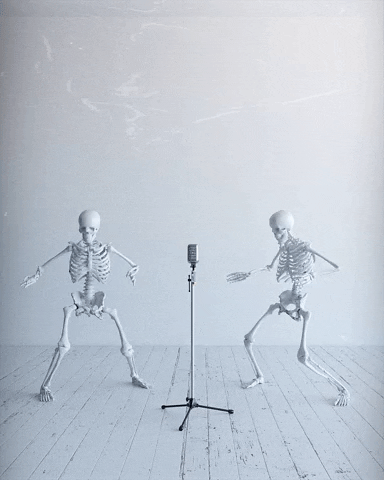 Skeletons Happy Dance Meme GIF