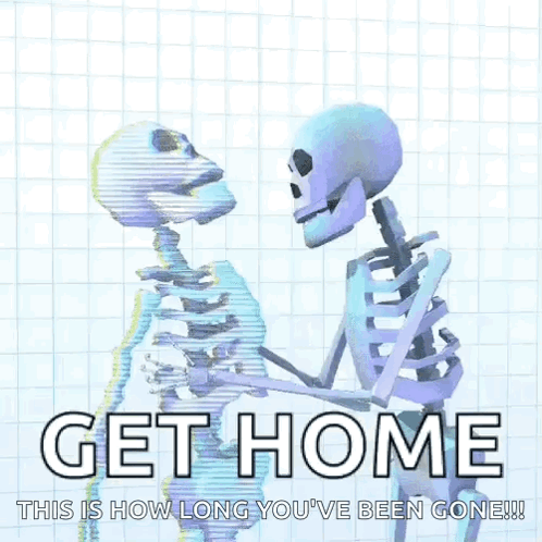 Skeletons Standing Next to Each Other Get Home