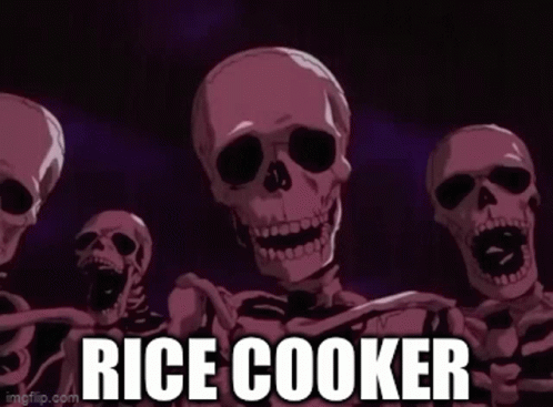 Skeletons Standing Together Saying Rice Cooker
