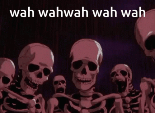 Skeletons Standing With Wah Wah Wah Wah GIF