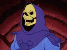 Skeletor and Bearded Man Cartoon