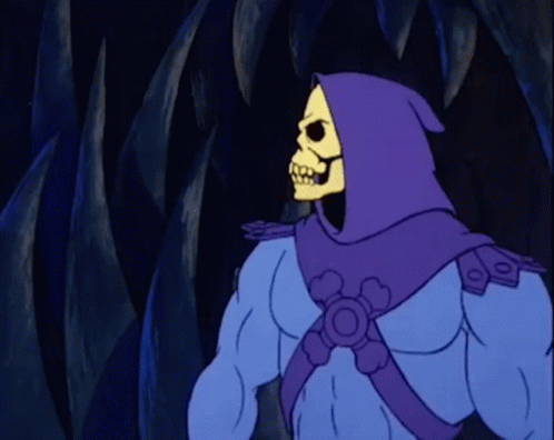 Skeletor in Purple Cape in Cave