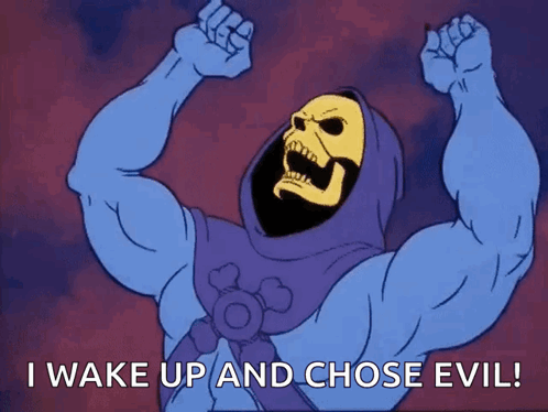 Skeletor Waking Up and Choosing Evil