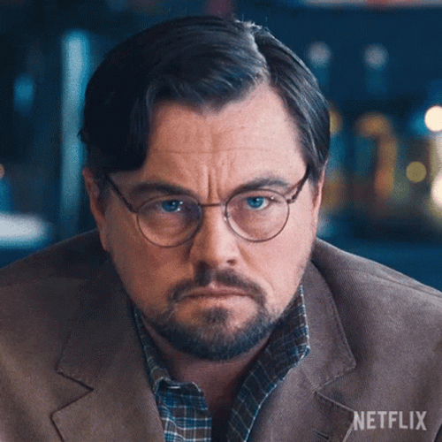 Skeptical Leonardo DiCaprio Stare Up GIF