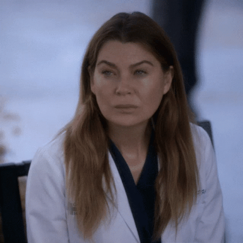 Skeptical Meredith Grey Thinking Grey's Anatomy GIF