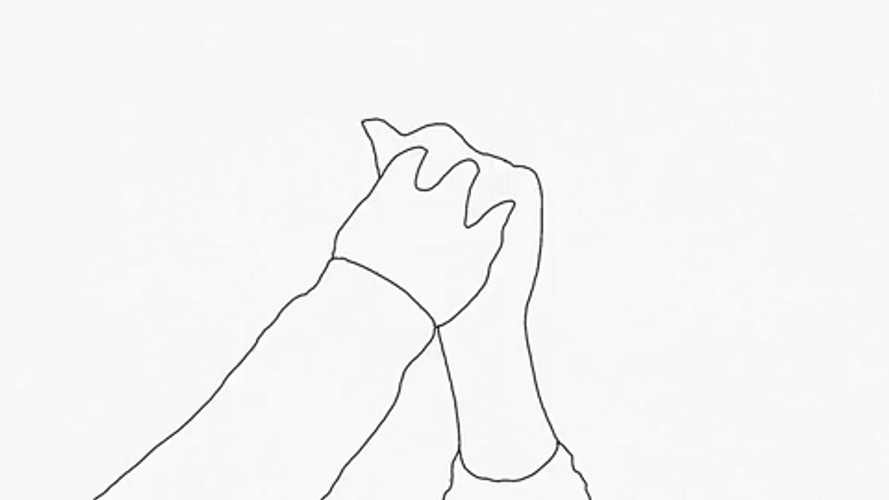 Sketch Couple Holding Hands GIF