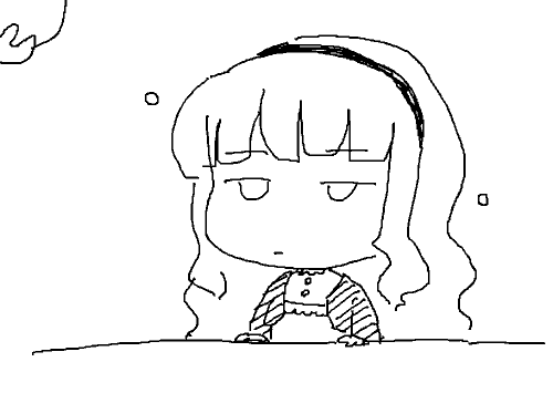 Sketch Girl Eating Noodles GIF