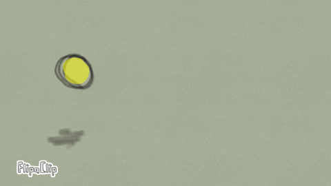 Sketched Yellow Ball Boing Slowly GIF