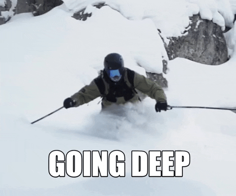 Ski Into Deep Snow GIF