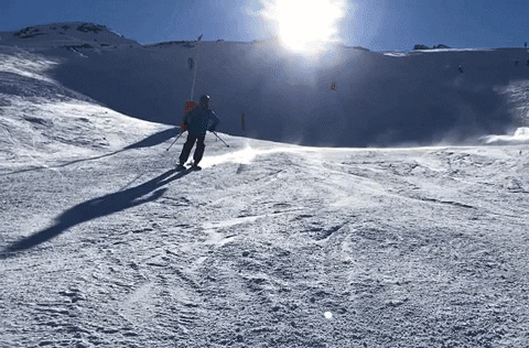 Ski Slide Blowing Snow GIF