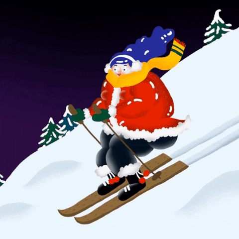 Ski With Santa Claus Outfit GIF