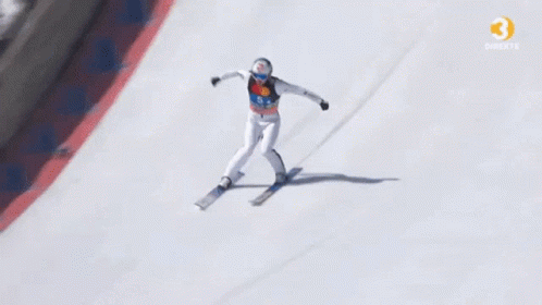 Skiing Cool Slide Yes GIF