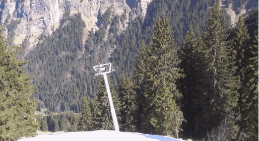 Skiing Paragliding Bird's Eye View GIF