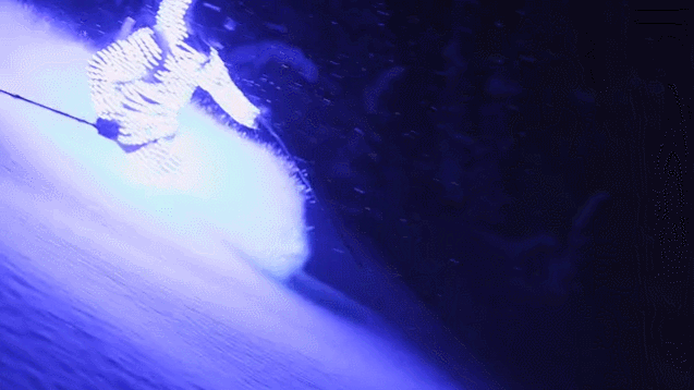 Skiing Purple Light Show GIF