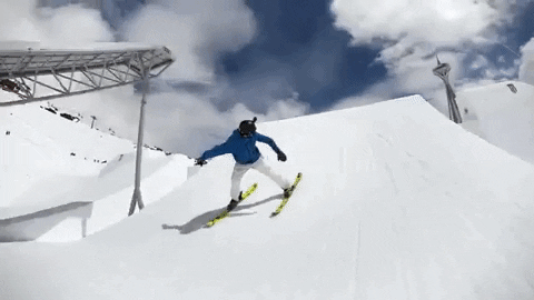 Skiing Stunt High Five GIF