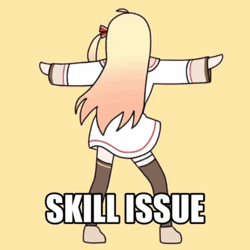 Skill Issue Cartoon Girl