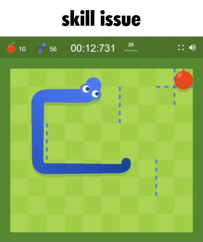 Skill Issue Game Snake And Apple GIF