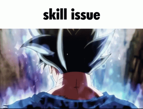Skill Issue Looking Back Goku Meme GIF