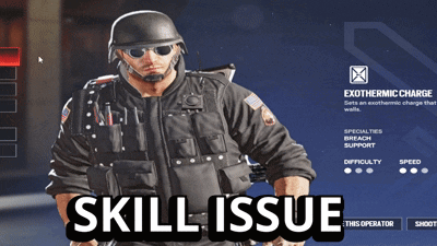 Skill Issue Text in Video Game