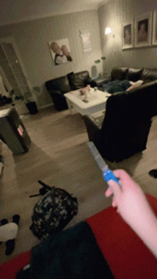 Skillful Butterfly Knife Technique Home GIF