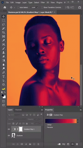 Skillful Changing Gradient Photo Editing GIF