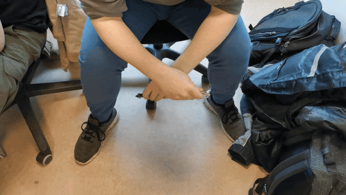 Skillful Two Hands Butterfly Knife Technique GIF